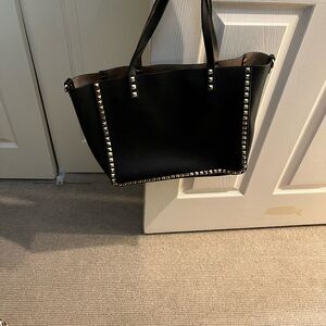 Elegant Black Studded Tote Bag